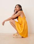 Платье-мини с кружевными вставками ASOS DESIGN цвета мандарин - фото 2