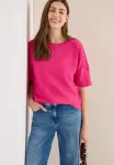 Mit knopfdetail basic tshirt Cecil, Pink - фото 4