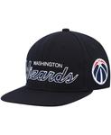 Мужская черная кепка Washington Wizards Hardwood Classics Script 2.0 Snapback Mitchell & Ness - фото