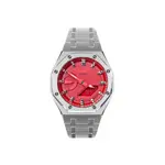 CASIO Часы Men Liquid Crystal/Analog Dual Display Series Red Watch, Red Silver Wave Silver Scale-Silver Full Diamond - фото 4
