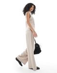 Широкие брюки ASOS DESIGN бежевого цвета - фото 2