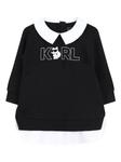 Karl Lagerfeld Kids платье с контрастным воротником, черный - фото