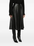 Balenciaga кожаная юбка миди, черный - фото 3