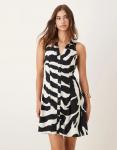 Платье-рубашка мини ASOS DESIGN с бретелями через шею цвета зебры - фото 4