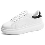 Маленькие белые кроссовки низкие скейтерские женские AGSDON, бело-голубые - фото 2