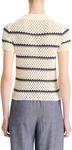 Женская кофта-хенли в полоску из макраме Vince, Off-White Combo - фото 2