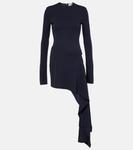 Мини-платье с драпированным вырезом The Attico, Navy Blue - фото