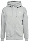 Толстовка на молнии Nike Club Hoodie, темно-серый меланж / матовое серебро - фото 4