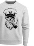 Neverless Свитшот 'Skull Captain' в сером цвете - фото 6