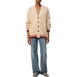 Кардиган Ami Paris с рубчиком AMIPARIS, кремовый - фото 5