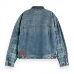 Куртка Scotch & Soda Customised Mixed Fabric denim, синий - фото 4