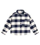 Куртка-рубашка из хлопка с логотипом Palm Angels, синий - фото