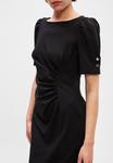 Платье DKNY SLEEVE PUFF SLEEVE SHEATH WITH BUTTON DETAILS, Black - фото 8