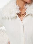 Платье-кардиган из искусственного меха TWINSET, белый - фото 5