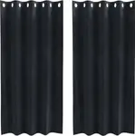 Плотные шторы , 2 шт., черные, 140 x 175 см, бархатные vidaXL - фото