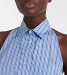 Полосатое мини-платье-халтер из хлопка Prada, Pervinca - фото 4