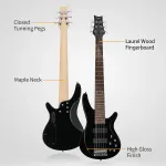 Бас-гитара Glarry Black GIB Active 6-струнная с улучшенной электроникой - фото 6