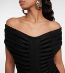 Мини-платье с открытыми плечами ALAÏA, черный - фото 4