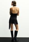 Платье PULL&BEAR SHORT HALTER WITH BUCKLE, Black - фото 2