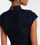 Цветочное платье из сетки Rotate, Navy - фото 6