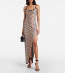 Платье макси со змеиным принтом Balmain, мультиколор - фото 2