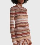Рубашка из ламе с зигзагообразным узором Missoni, Multi Brown Tones On Light - фото 4