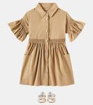 Хлопковое платье Monnalisa, Caramello - фото 2