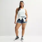 Джинсовые шорты миди с низкой посадкой для подростков плюс сайз So, цвет medium destructed - фото 4