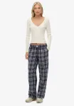 Проверьте эластичные брюки Superdry & Co, Navy Check - фото 2