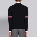 Полосатый вязаный свитер с детализацией THOM BROWNE, морской синий - фото 4