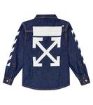 Джинсовая куртка-рубашка с логотипом Off-White, белый - фото 4