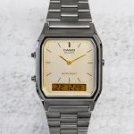 Часы CASIO Waterproof Stainless Steel Strap Mens Gray Analog/Digital Combo, серый - фото 4