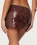 Женская мини-юбка Kaylee с пайетками Edikted, Brown - фото 3