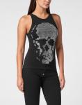 Ребристая майка с черепом и стразами PHILIPP PLEIN, черный - фото 3