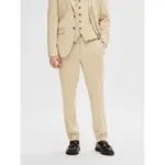 Брюки Selected Liam Slim Fit Flex, бежевый - фото