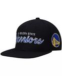Мужская черная кепка Golden State Warriors Hardwood Classics Script 2.0 Snapback Mitchell & Ness - фото