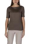 Футболка женская Street One из хлопка и модала, коричневый - фото