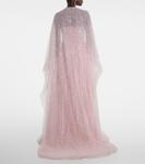 Платье-бюстье с накидкой и складками Marmar Halim, розовый - фото 3