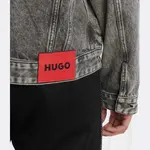 Джинсовая куртка стандартного кроя Hugo, серый - фото 4