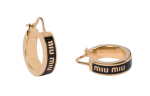 Серьги-кольца с эмалью MIU MIU, черный - фото 5