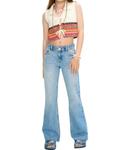 Классические брюки-клеш с заниженной талией для девочек в цвете деним-синий Les Coyotes de Paris - фото 3