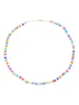 Ожерелье из крупных бусин "Радуга" Jia Jia, синий - фото