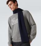 Шерстяной шарф с рубчиком Gucci, Midnight Blue - фото 2