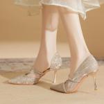 Ainer-cat Ainer cat Slim Heel High Heels 8cm Women's Champagne - фото 12