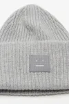Шапочка с большим логотипом Acne Studios, Light Grey Melange - фото 3