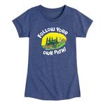 Футболка с рисунком «Кот Пит, следуй своим путем» для девочек 7–16 лет Licensed Character, синий - фото