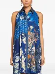 Платье без рукавов с принтом Oriental Patchwork Roberto Cavalli, синий - фото 3