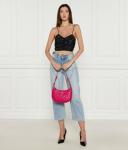 Сумка-хобо кожаная Pinko Half Moon Mini, фуксия - фото 3