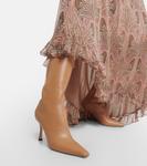 Кожаные сапоги agathe 85 Jimmy Choo, бежевый - фото 4