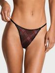 Трусики-Стринги из блестящей сетки The Lacie, shimmer mesh black plaid - фото